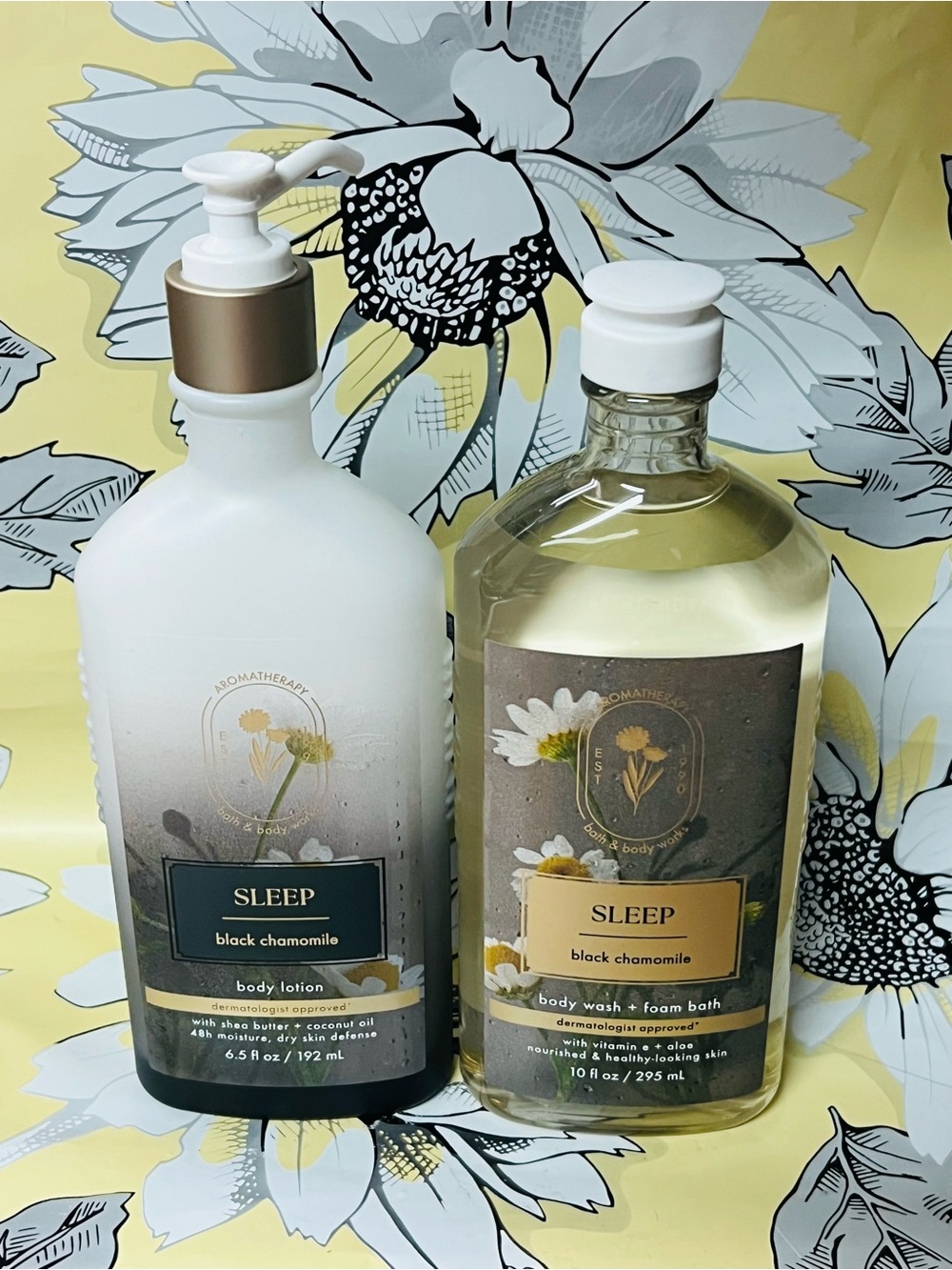 Bath & Body Works Aromatherapy SLEEP BLACK CHAMOMILE Body Wash & Body Lotion